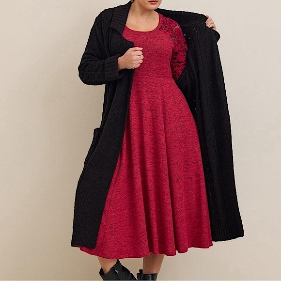 Torrid Super Soft Plush Skater Midi Dress - Picture 15 of 15